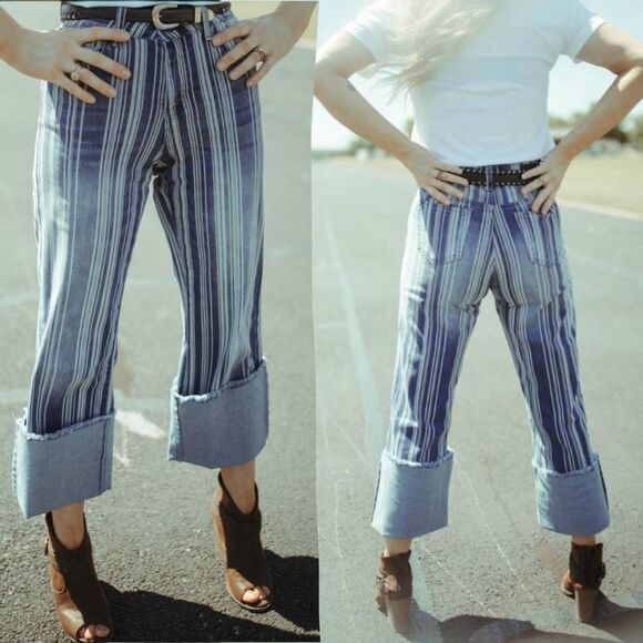 Lucky & Blessed Stripe High Rise Bootcut Denim Jean NWT - Picture 6 of 15